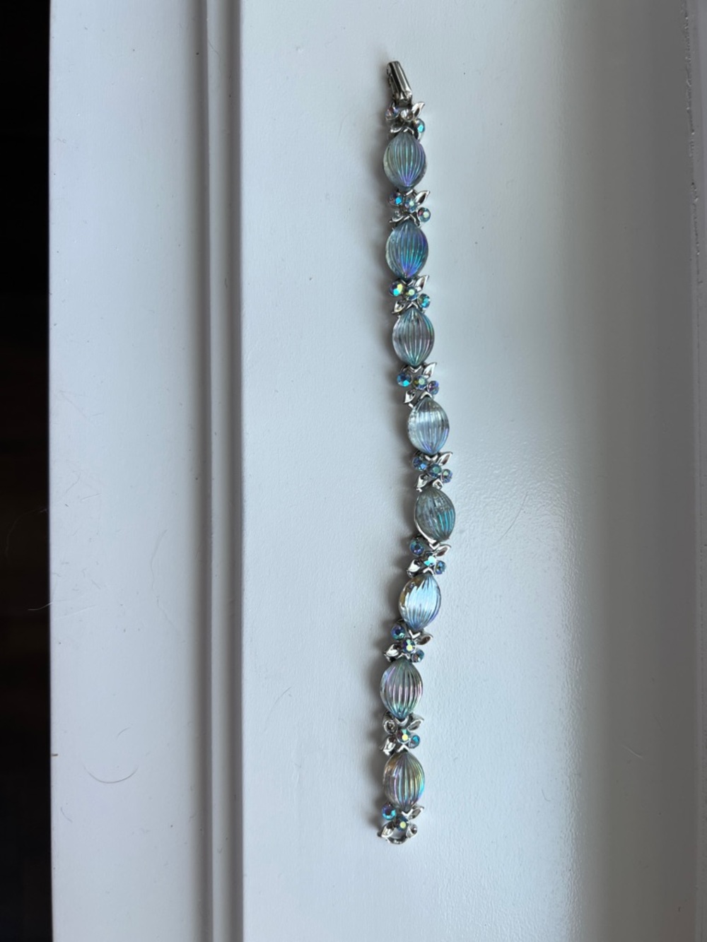 Iridescent Vintage Light Blue Shell-Link Bracelet